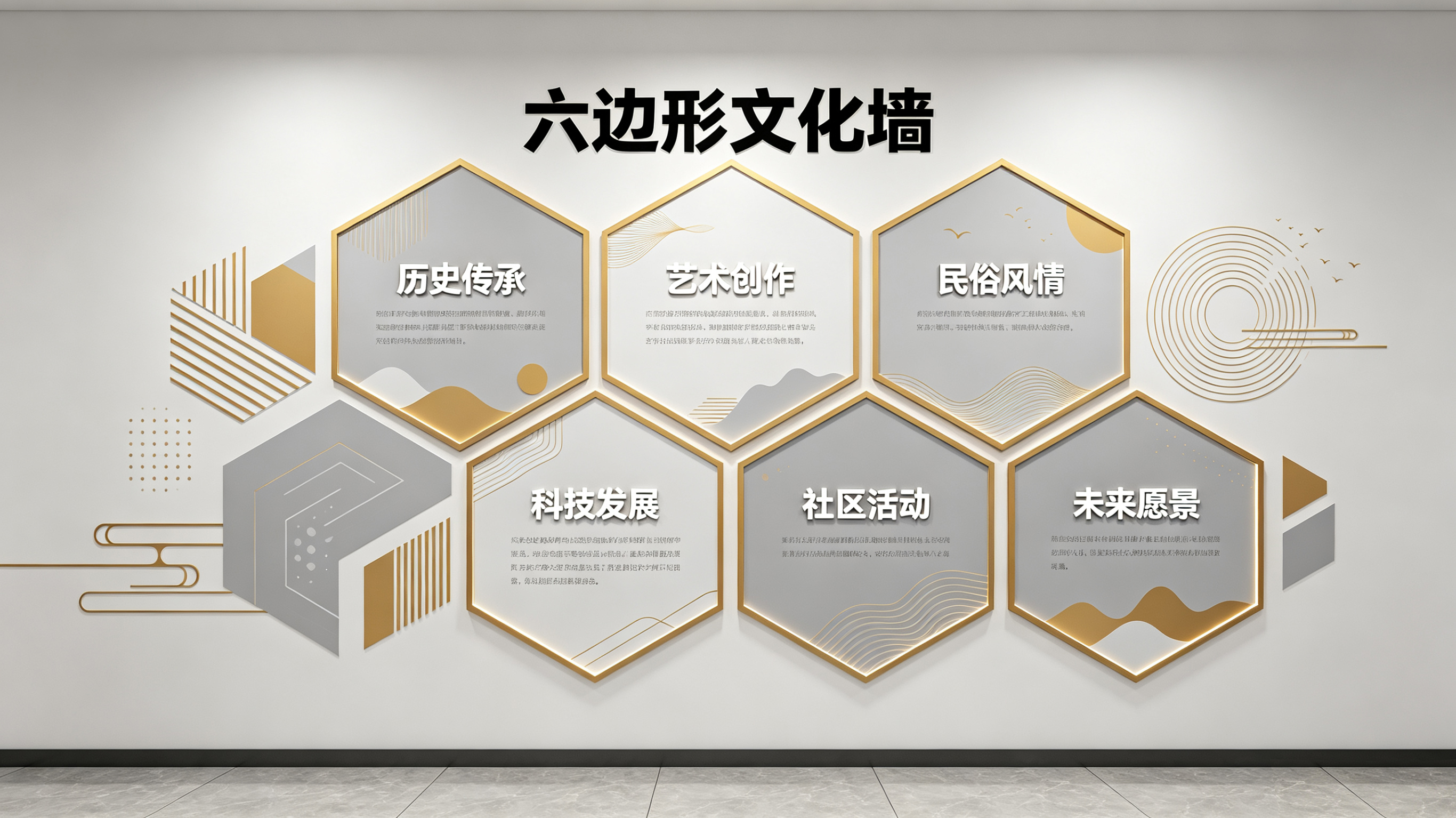眉县企业文化墙 | 六边形信息美学
